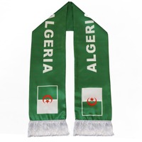 Écharpe de football avec drapeau algérien en gros Écharpe d'Algérie de taille personnalisée de haute qualité