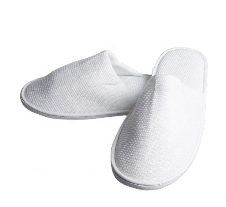 Недорогие Одноразовые туфли с закрытым носком, белые вафельные туфли Eva на подошве для отеля, одноразовые Тапочки для спа, отеля