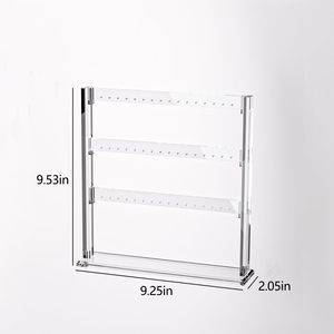 Acrylic 3-Layer Tabletop Earring Holder Stand Jewelry Organizer Display Stand for Home Use Store Selling <strong>Show</strong> Storage <strong>Rack</strong> - Product Image 6