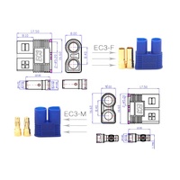 EC3 Mâle-Femelle Type Connecteur De Batterie avec 3.5mm Or Connecteur De Batterie Balle Fiche Banane