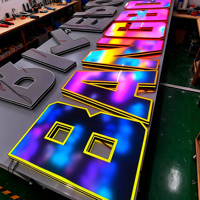 Динамические RGB LED-буквы для вывесок, изготовленные на заказ, прямые поставки с завода, дропшиппинг поштучно, меняющие цвет LED-буквы для офисного декора