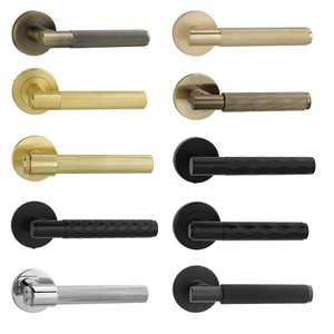 Euro Thiết Kế Knurl Vàng Bạc Màu Đen Nhôm Có Knurled Cửa Xử Lý Đòn Bẩy Vòng Thanh Kéo Đòn Bẩy Xử Lý Cho Nội Thất Cửa - Product Image 1