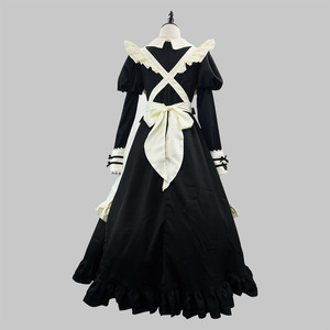 Lolita Maid Outfit Black Long Sleeve With Apron For Cosplay Anime Role Play - Product Image 3