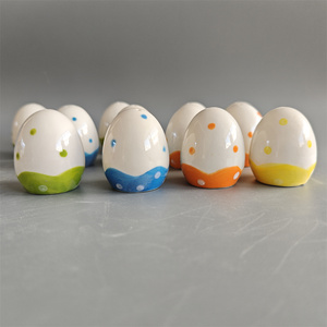 Saleros y Pimenteros de Cerámica Modernos para Cocina, Diseño Pintado a Mano con Puntos y Líneas Onduladas, Juego de Especias de Porcelana, Estilo Americano - Product Image 3