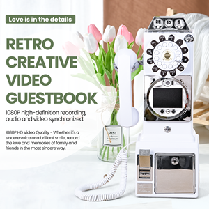 골동품 전화 공중 전화 부스 음성 메일 파티 생일 사진을 위해 활성화 된 F17 웨딩 비디오 방명록 - Product Image 2