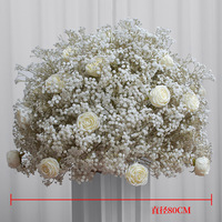SZ Centre de table de mariage en fleurs artificielles, Gypsophile blanc, Centre de table en fleurs de souffle de bébé pour table de mariage