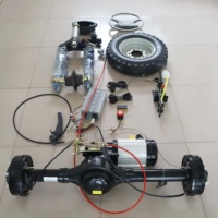 Kit de conversion de tricycle cargo électrique robuste de 2 tonnes, moteur CC sans balais 4000W, frein à huile, essieu arrière, fourche avant 1:15.6:29.6