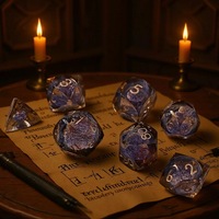 Jeu de dés à facettes multiples effet miroir sable mouvant pour D&D Dungeons & Dragons et jeux de rôle sur table