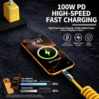 Câble de données à ressort en alliage de zinc haut de gamme avec logo OEM PD100W, compatible avec affichage numérique LED intelligent, charge rapide pour iPhone 18 17 Samsung