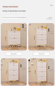 <span class=keywords><strong>Meuble</strong></span> à chaussures mural <span class=keywords><strong>suspendu</strong></span> ultra-fin en acier, 2 étagères, pour petits appartements, entrée de maison, couloir, style moderne - Product Image 5