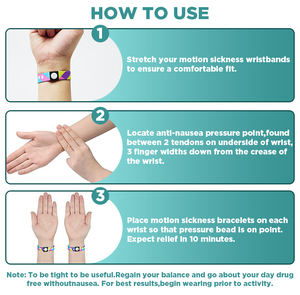 Fabrika toptan oem kişiselleştirilmiş tasarım sabah hareket hastalık kabartma akupunktur deniz bantları kumaş bilekliği - Product Image 5