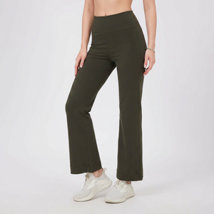 <b>Women</b> High Waist Wide Leg Athletic Pants with Back Pocket Soft <b>Stretch</b> Yoga <b>Trousers</b> Gym Pilates Casual Sports Pants Wholesale - Product Image 2