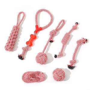 Corda di cotone in stile cartone animato con doppio nodo resistente all'usura e al morso giocattolo per cani - Product Image 1