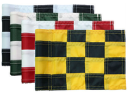 Drapeaux de golf en nylon vierges avec œillets en laiton et motifs à carreaux rouges, bleus, jaunes et noirs