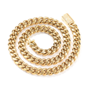 Nouveauté Collier Chaîne Cubaine en Acier Inoxydable 8mm 10mm 12mm en Gros Fermoir Zircon AAA <span class=keywords><strong>Bijoux</strong></span> Tendance - Product Image 3
