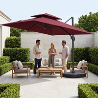 Parasol d'extérieur Roma à prix d'usine avec LED intégrées pour jardin, plage, hôtel, usage extérieur, revêtement PU anti-UV