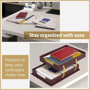 Regalo Business personalizzato bordeaux in pelle sintetica 10 pezzi <span class=keywords><strong>Set</strong></span> di <span class=keywords><strong>Organizer</strong></span> da scrivania forniture per ufficio accessori Desktop <span class=keywords><strong>Set</strong></span> - Product Image 3