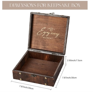 Boîte à souvenirs en bois gravée personnalisée pour mariage, cadeau d'anniversaire, de fiançailles pour couples, ou de fête prénuptiale, avec <span class=keywords><strong>rangement</strong></span> en forme de cœur - Product Image 3