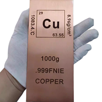 Lingot de cuivre pur à 99,9 % Yeemeda 1 kg / 2,2 lb – Qualité d'investissement – Origine CN/GUA
