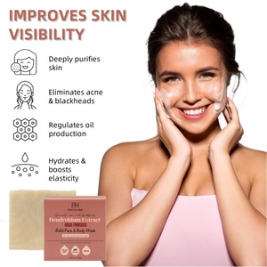 Vente en gros d'extrait de Dendrobium 100g de <span class=keywords><strong>savon</strong></span> fait à la main soutien antibactérien régule la production d'huile de peau assez doux pour un usage quotidien - Product Image 3