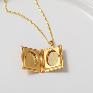 Commercio all'ingrosso Allah collana di ciondolo in oro placcato medaglione religioso con cornice aperta <span class=keywords><strong>Islam</strong></span> musulmano <span class=keywords><strong>simbolo</strong></span> zircone rame per il regalo - Product Image 4