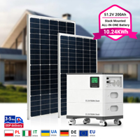 Batterie LiFePO4 51,2 V 200 Ah 10,24 kWh Système de stockage d'énergie domestique tout-en-un empilable 200 Ah-500 Ah Batterie solaire CAN BMS MSDS