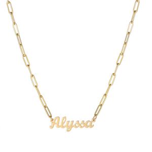 สร้อยคอชื่อสั่งทำ สร้อยคอจี้ตัวอักษรสแตนเลสสตีลส่วนบุคคล พร้อมสายเชื่อมต่อ จัดส่งแบบดรอปชิปปิ้ง - Product Image 1