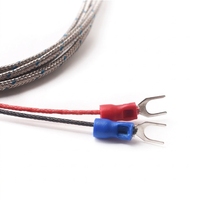 Capteur de température à thermocouple de type K avec ressort de compression à vis M6, sonde 0-800°C, câble isolé en fibre de verre de 0,5/1/2 m