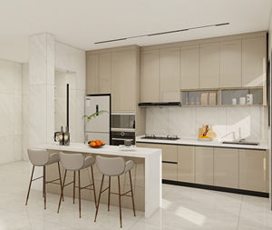 Muebles de Cocina Completos, Estilo Moderno, Gabinetes de Cocina de Alta Gama Personalizables, Gabinetes de Cocina de PVC con Fregadero - Product Image 1