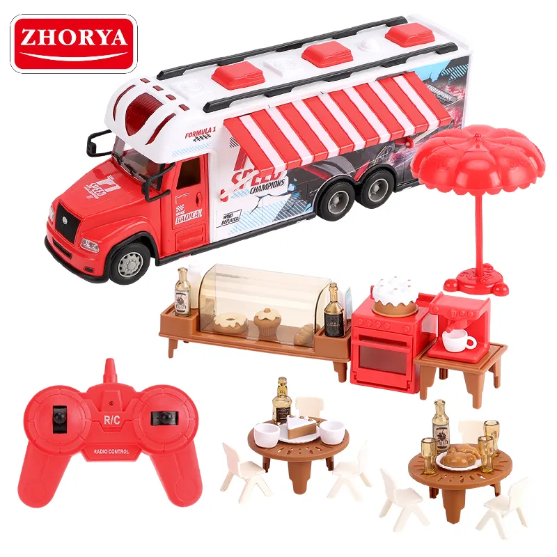 Zhorya 2.4G Fernbedienung Touring Truck Abendessen Auto Lebensmittel Lagerung Spielzeug Funks teuerung Spielzeug