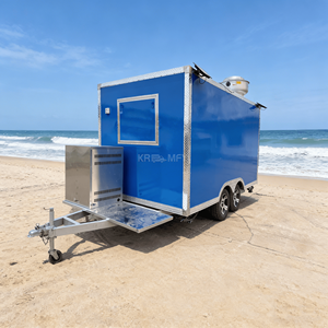 Chariot de restauration mobile multifonctionnel en fibre de verre à 4 roues pour hot-dogs, glaces, pizzas et bonbons, idéal pour la vente en extérieur - Product Image 6