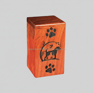 Boîte d'urne en bois commémorative pour animaux de compagnie Urnes de crémation en bois pour cendres de chat et de chien Urnes en palissandre à bas prix - Product Image 1