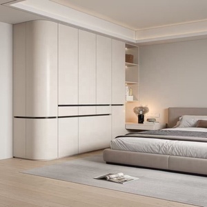 Özel Yapım Tüm Ev Gardırobu Açık Tip Entegre Dolap OSB Kavisli Büfe Kitaplık Minimalist Tasarım - Product Image 1