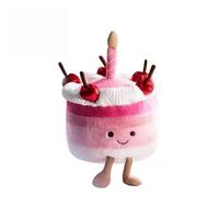 Boneka Jellycat Kue Ulang Tahun Seru dengan Isian Kapas PP, Kue Pelangi untuk Hadiah Ulang Tahun untuk Anak Laki-laki dan Perempuan (Tersedia)
