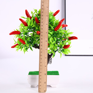 Planta Artificial de Chile en Maceta, Mini Bonsái de Plástico, Fruta de la Fortuna, Decoración para el Hogar - Product Image 4