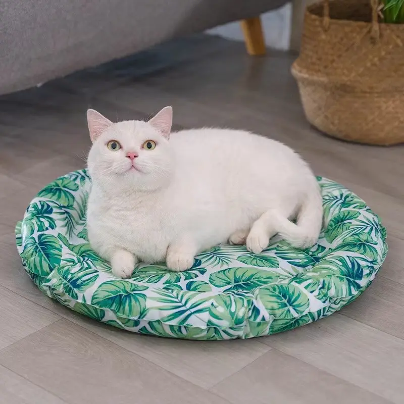 2023 Soft Summer Ice Pet Pad Kissen für kleine Hunde katze Schlaf runde atmungsaktive Matte mit wasserdichtem kühlendem Hunde bett