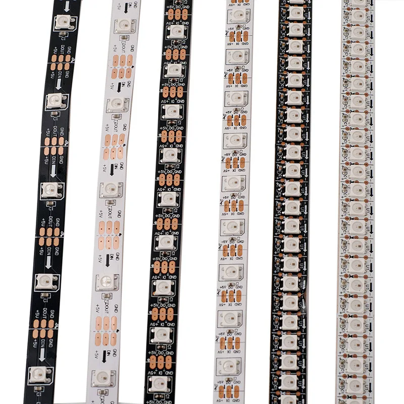 High Quality 5V WS2812 WS2812B LED Strip SPI Signal Addressable Individual RGBIC Digital Programmable Smart RGB Led Strip Light