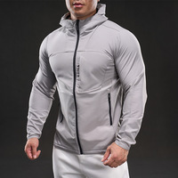 Pakaian Olahraga Pria Hoodie Full Zip Jaket Sport Performa Tinggi Elastis untuk Hiking Trekking Climbing Outerwear Jogging Workout