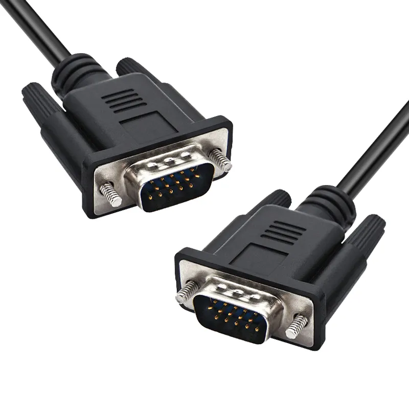 Computer Video VGA zu VGA Kabel 1,5 m 1,8 m 3m 5m lang 10 Meter mit Schrauben Stecker zu Stecker schwarz Kabel VGA