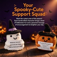 Poupées Amigurumi au Crochet Faits Main Personnalisées, Thème Halloween Tueur de Terror et Grim Reaper, pour Soutien Émotionnel, Ornements et Jouets avec Étiquette Positive