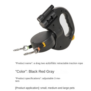 <strong>Automatic</strong> Retractable Double-Headed <strong>Dog</strong> Cat <strong>Leash</strong> 3M Nylon Rope with Solid Pattern Padded Plastic Walkers Ribbon Decorations - Product Image 3