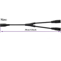 Cable divisor de alimentación CA personalizado al por mayor de 30 cm y 18 AWG, adaptador de IEC 320 C8 macho a doble C7 hembra, aprobado por TUV