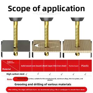 Foret multifonction BEILI M2 HSS avec revêtement en titane, dentelé, 3,0-8,0 mm, pour rainurer et fendre le bois, le plastique et le métal - Product Image 4