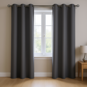 Cortinas Opacas DB para Ventanas de 42x84 Pulgadas, Gris Oscuro, con Ojales, Aislantes Térmicas, para Oscurecer Habitaciones y Dormitorios - Product Image 2
