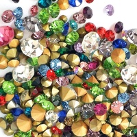 Vente en gros de strass ronds en cristal clair à fond pointu Strass en verre à pointe lâche