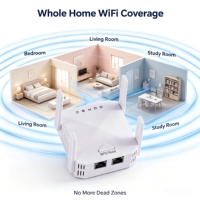 Répéteur WiFi sans fil 300 Mbps avec 4 antennes à gain élevé, ports WAN/LAN, mode routeur WPS, OEM/ODM
