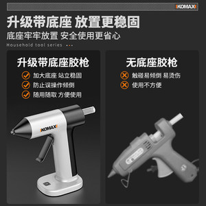 Pistola de pegamento termofusible KOMAX de 1/2 pulgada con base de batería recargable para uso doméstico y bricolaje. - Product Image 1