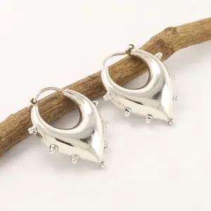 Đồng Bằng Bạc Trang Sức Phong Cách Dài Hoop Earrings 7.8 Gram 925 Sterling Silver Jewelry Nhà Sản Xuất