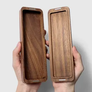 Boîte à crayons en bois sculpté écologique à succès, porte-<span class=keywords><strong>stylo</strong></span> mural, rangement pour la maison et le bureau - Product Image 1