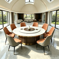 Table de restaurant carrée ou ronde en métal et marbre, sur mesure, vente en gros, usine de Foshan